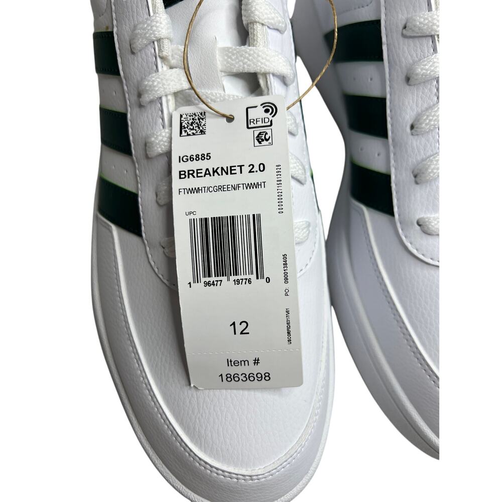 adidas Breaknet 2.0 Cloud White Collegiate Green - Picture 2 of 9
